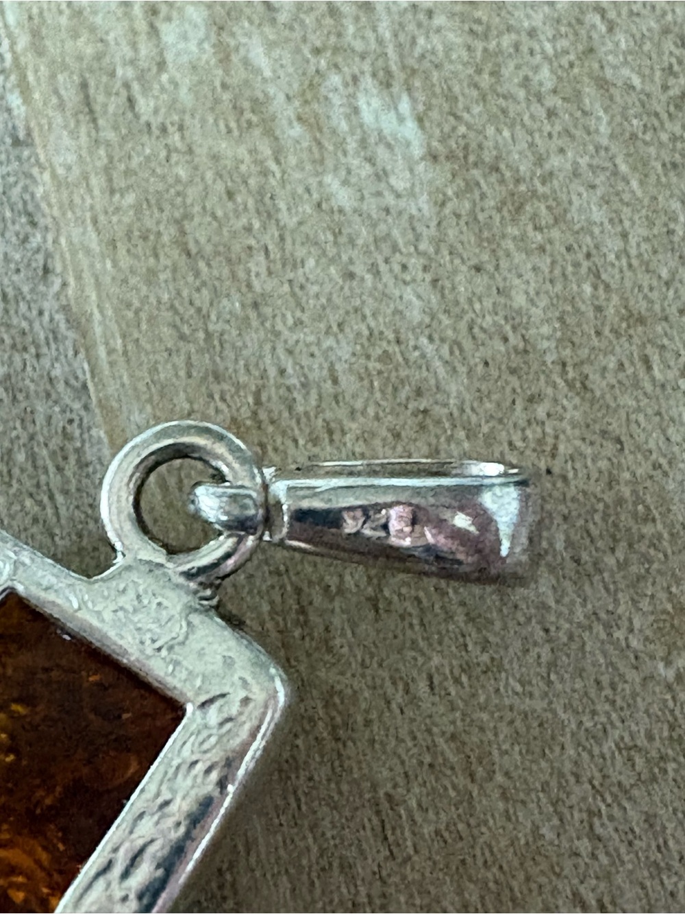 Sterling Silver Amber Pendant - Baltic Amber - Picture 3 of 3